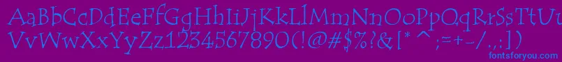 TempusItcTt-fontti – siniset fontit violetilla taustalla