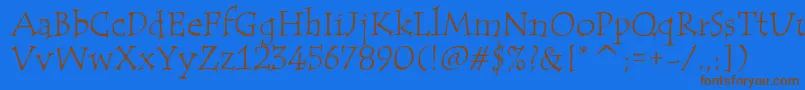 TempusItcTt Font – Brown Fonts on Blue Background
