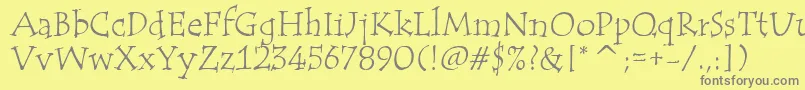 TempusItcTt-Schriftart – Graue Schriften auf gelbem Hintergrund