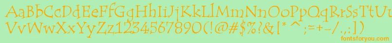 TempusItcTt Font – Orange Fonts on Green Background