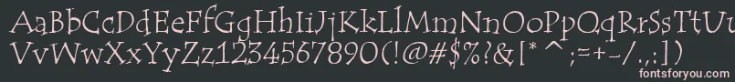 TempusItcTt-fontti – vaaleanpunaiset fontit mustalla taustalla