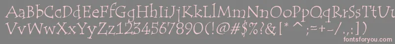 フォントTempusItcTt – 灰色の背景にピンクのフォント