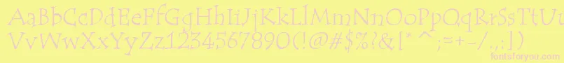 TempusItcTt Font – Pink Fonts on Yellow Background