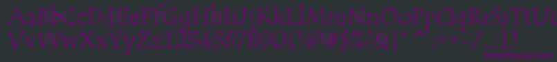 TempusItcTt Font – Purple Fonts on Black Background