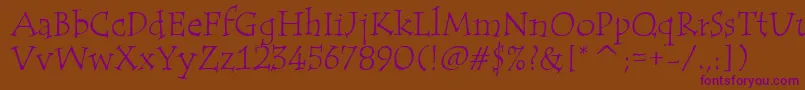 TempusItcTt Font – Purple Fonts on Brown Background