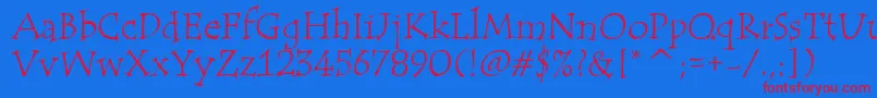 TempusItcTt Font – Red Fonts on Blue Background