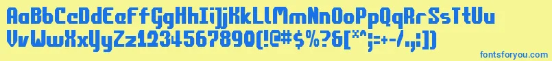 Commonv2c Font – Blue Fonts on Yellow Background