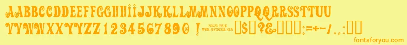 Action Font – Orange Fonts on Yellow Background