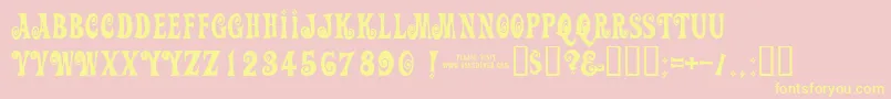 Action Font – Yellow Fonts on Pink Background