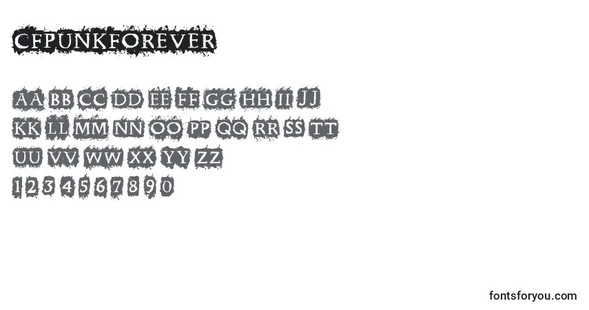 Czcionka Cfpunkforever – alfabet, cyfry, specjalne znaki