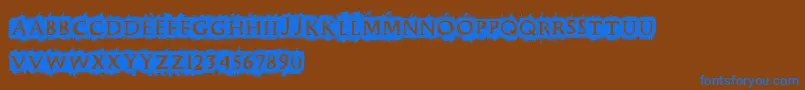 Cfpunkforever-Schriftart – Blaue Schriften auf braunem Hintergrund