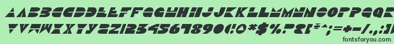 Fonte DiscoDuckItalic – fontes pretas em um fundo verde