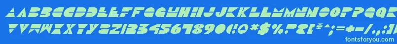 DiscoDuckItalic Font – Green Fonts on Blue Background