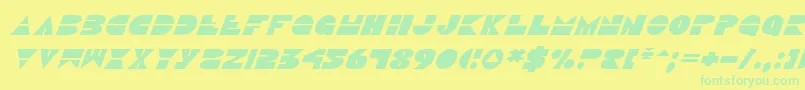 Fonte DiscoDuckItalic – fontes verdes em um fundo amarelo