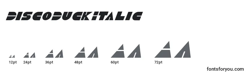 DiscoDuckItalic Font Sizes