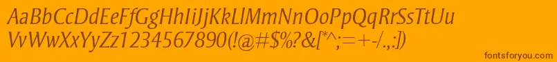 Police StrayhornmtstdLightitalic – polices brunes sur fond orange