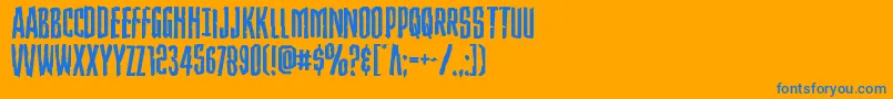 Strangerdangerexpand Font – Blue Fonts on Orange Background