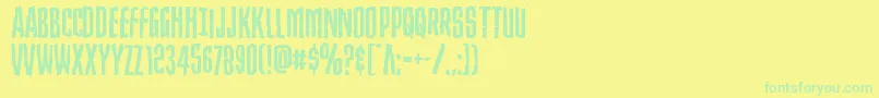 Strangerdangerexpand Font – Green Fonts on Yellow Background