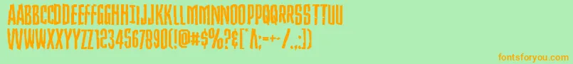 Strangerdangerexpand Font – Orange Fonts on Green Background