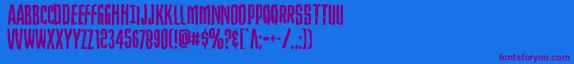 Strangerdangerexpand Font – Purple Fonts on Blue Background