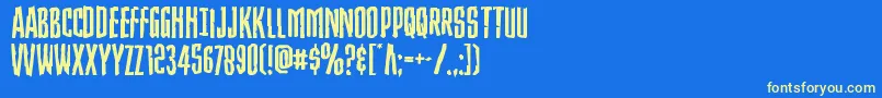 Strangerdangerexpand Font – Yellow Fonts on Blue Background