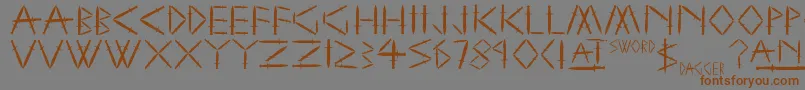 SwordAndDagger Font – Brown Fonts on Gray Background