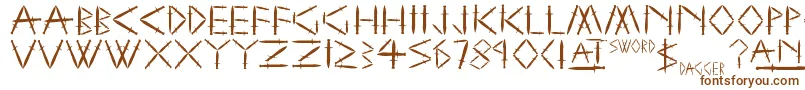 SwordAndDagger-fontti – ruskeat fontit valkoisella taustalla