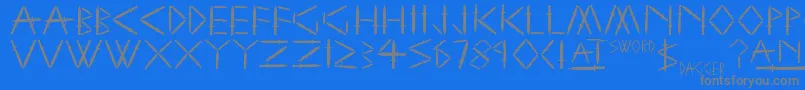 SwordAndDagger Font – Gray Fonts on Blue Background
