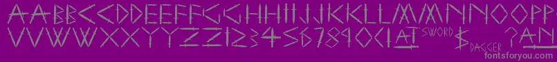 SwordAndDagger Font – Gray Fonts on Purple Background