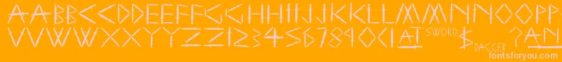 SwordAndDagger Font – Pink Fonts on Orange Background
