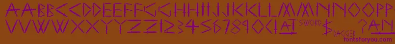 SwordAndDagger Font – Purple Fonts on Brown Background