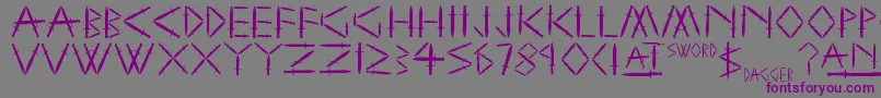 Шрифт SwordAndDagger – фиолетовые шрифты на сером фоне