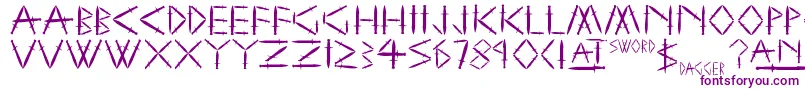 SwordAndDagger Font – Purple Fonts on White Background