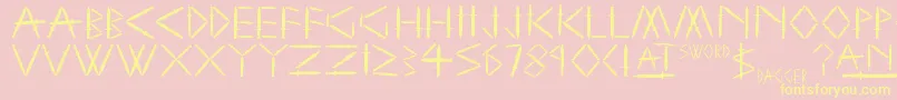 SwordAndDagger Font – Yellow Fonts on Pink Background