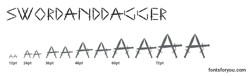 Размеры шрифта SwordAndDagger