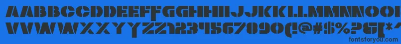 ZaiusStencil Font – Black Fonts on Blue Background