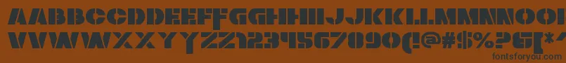 ZaiusStencil Font – Black Fonts on Brown Background