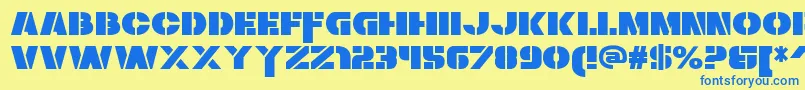 ZaiusStencil Font – Blue Fonts on Yellow Background