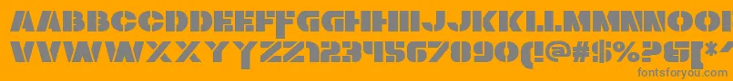 ZaiusStencil Font – Gray Fonts on Orange Background