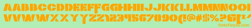 ZaiusStencil Font – Orange Fonts on Green Background