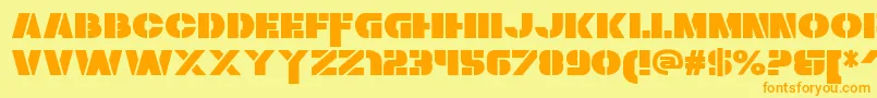 ZaiusStencil Font – Orange Fonts on Yellow Background