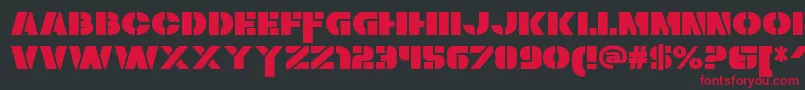 ZaiusStencil Font – Red Fonts on Black Background