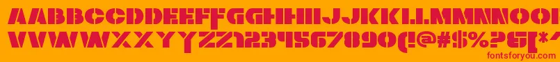 ZaiusStencil Font – Red Fonts on Orange Background