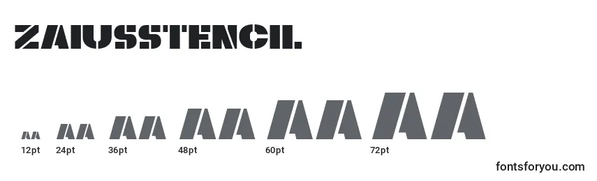 Размеры шрифта ZaiusStencil