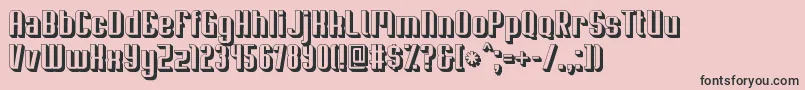 Fonte Soupertrouper3D – fontes pretas em um fundo rosa