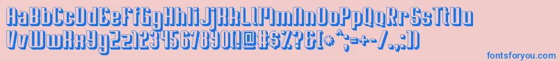 Fonte Soupertrouper3D – fontes azuis em um fundo rosa