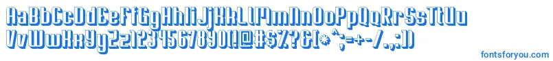 フォントSoupertrouper3D – 白い背景に青い文字