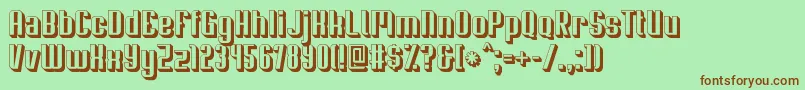 Soupertrouper3D-fontti – ruskeat fontit vihreällä taustalla