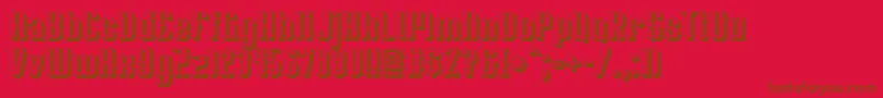 Soupertrouper3D-Schriftart – Braune Schriften auf rotem Hintergrund