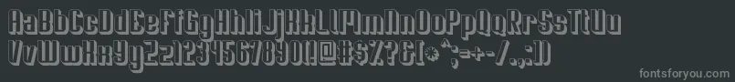 フォントSoupertrouper3D – 黒い背景に灰色の文字